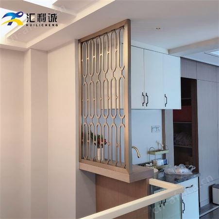 黑色简约现代不锈钢屏风隔断客厅玄关进门遮挡定制