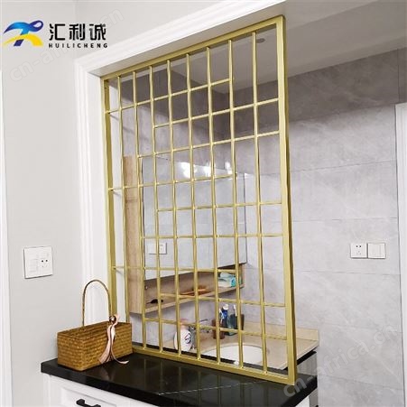 美式不锈钢屏风 小户型镂空屏风造型定制