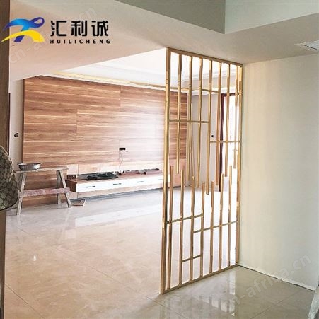 汕头黄钛金雕花屏风金属隔断镂空 不锈钢屏风定制