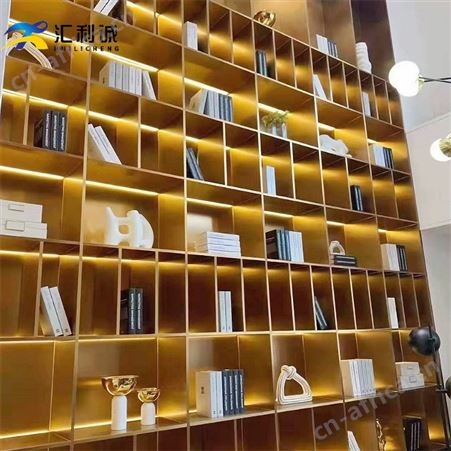 多功能不锈钢书柜收纳柜 厂家定制玫瑰金书柜
