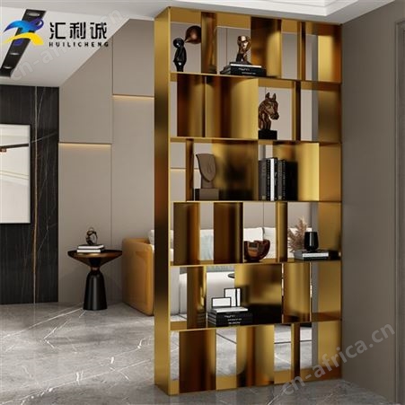 简约不锈钢展示柜 卧室钛金金属置物柜置物柜