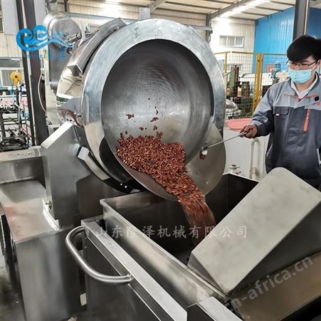 隆泽腰果裹糖油炸锅 大型芝麻花生熬糖生产线 电磁加热核桃翻转裹糖设备