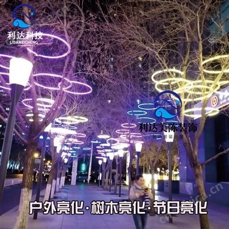 手工编制灯饰画圣诞节日亮化 灯饰画 幕墙圣诞灯光工程 商场户外灯光装饰美陈