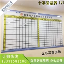 北京现货挂式钢化防爆磁性玻璃白板会议办公写字板教学黑板可定制利达文仪