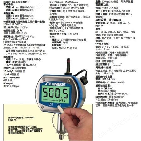 OMEGA欧米茄 DPG409系列数字压力表