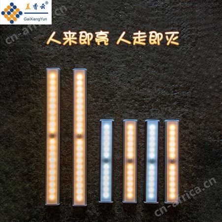 盖香云人体感应小夜灯USB充电LED人体感应橱柜灯雾银色外壳CB-600