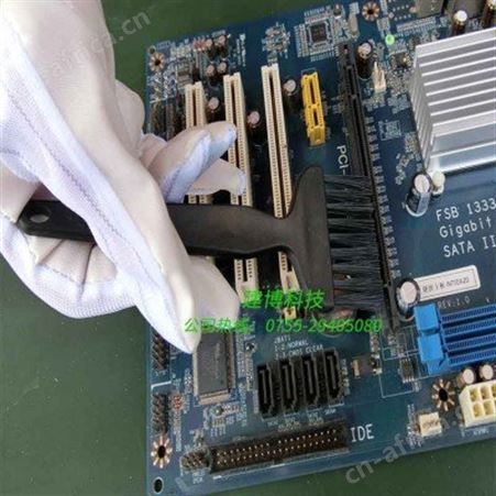 黑色硬质材料静电排刷刷子毛刷 静电防护刷 大号直柄刷