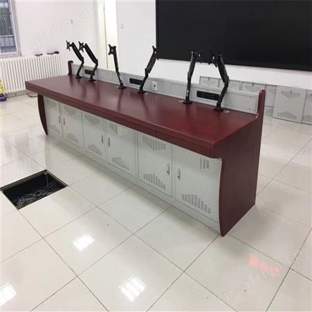 网络监控操作台指挥中心 安防办公桌控制台 旭峰家具