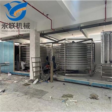 食品厂商用调理品螺旋式速冻机 鸡翅中速冻单冻机设备 双螺旋速冻机
