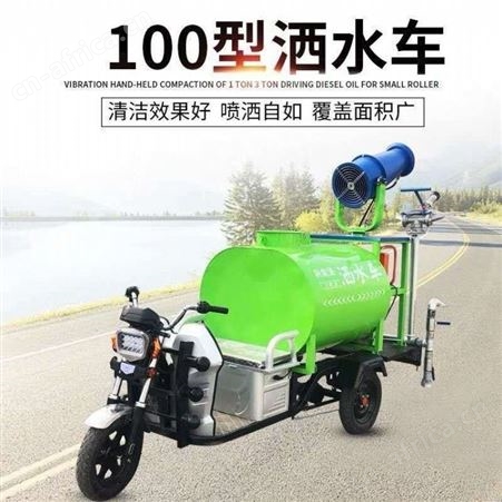 腾拓 新能源洒水车 多功能电动三轮 小型消防车 工地用 除尘工程 移动雾炮机