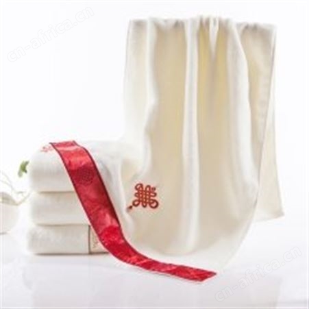 红素中国结纯棉毛巾套装 喜事毛巾 婚庆毛巾礼盒套装 300件起订不单独零售