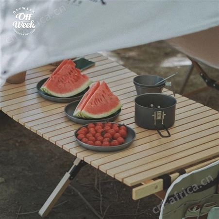offweek 实木蛋卷桌 户外露营便携式可折叠桌椅 家用餐桌露营桌子