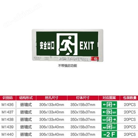 敏华电工EPS应急电源安全出口应急照明白色防火塑料边框标志灯M-BLZD-1LROEⅠ5WCAI
