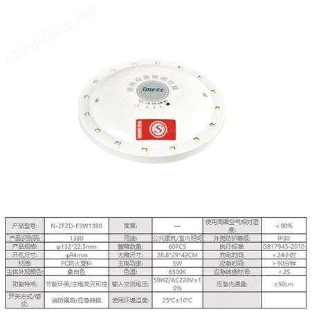 拿斯特劳士疏散指示灯具节能环保主电亮灭可控飞碟带强启智能应急led照明灯N-ZFZD-E5W1380