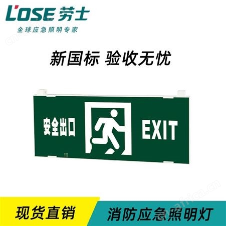 劳士敏华超大型防火全塑料超窄边框安全出口标志LED应急灯具N-BLZD-1LROEⅢ12WFAM