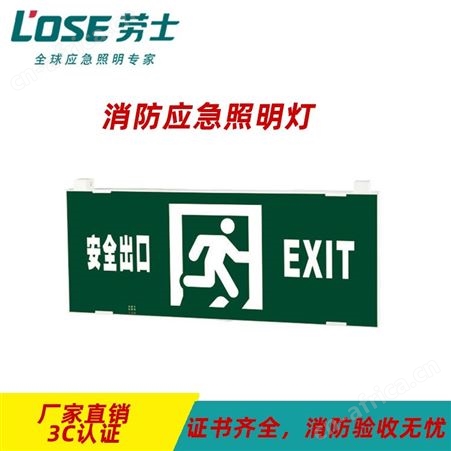 劳士敏华超大型防火全塑料超窄边框安全出口标志LED应急灯具N-BLZD-1LROEⅢ12WFAM