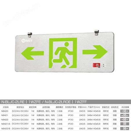 光世界敏华应急灯智能照明超薄铝材吊杆式0.58cm标志灯N-BLJC-2LREⅠ1WZFE