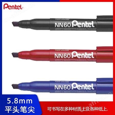 日本Pentel派通NN60性记号笔 平头 5.8mm 防水  速干