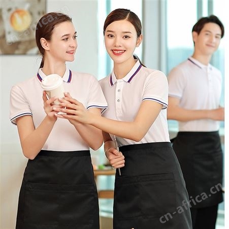 服务员工作服短袖酒店餐饮工装制服咖啡奶茶小吃快餐店员衣服定制852