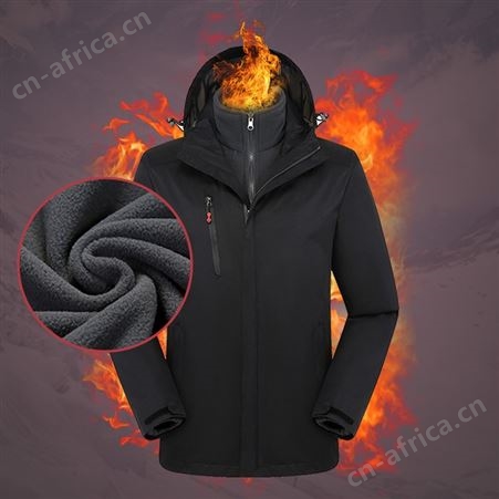 三合一男女秋冬季防风外套定制logo加绒工作服校服户外冲锋衣