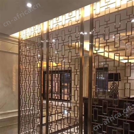 酒店装饰包厢不锈钢屏风 办公会客不锈钢屏风隔断