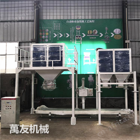 萬友玉米包装机自动称重封包一体机灌装设备饲料面粉不锈钢打包机