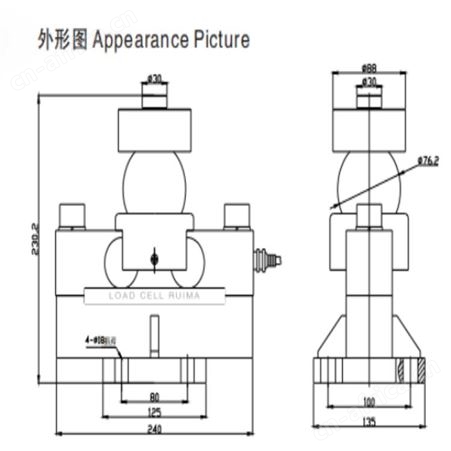 锐马汽车衡大地磅用数字称重传感器RM-Q1-30T
