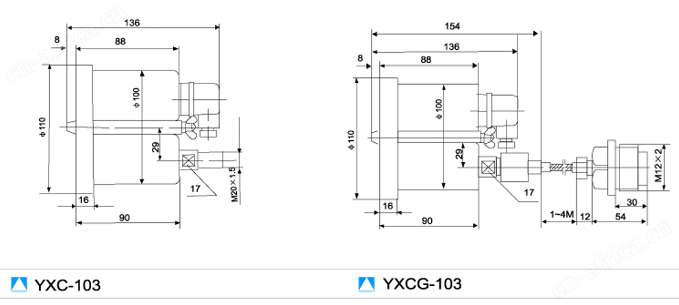YXCG-103隔离式轴向带边CIZ磁助式电接点压力表,YXCG-103耐震电接点压力表,YXCG-103磁助电接点压力表