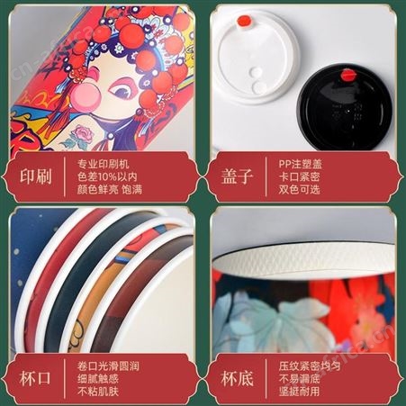 意点森昂现货库存国潮风格纸杯支持定制一次性水杯