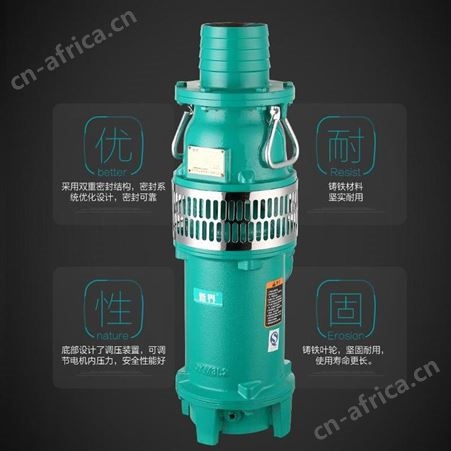 充油式潜水电泵新界QY15-26-2.2L3井用提水农业排灌水泵