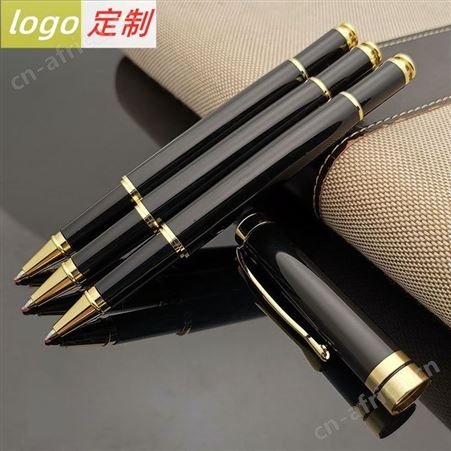 己米文具商务金属签字笔logo定制 黑色广告礼品笔 办公宝珠笔中性水笔 广告宣传笔