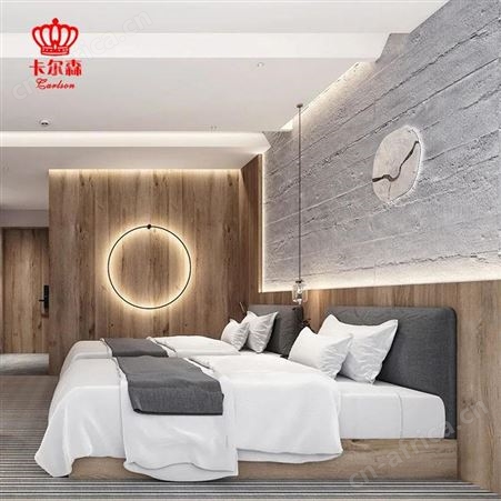苏州卡尔森厂家批发实木酒店家具-床宾馆全套家具床头柜木饰面门定制酒店家具