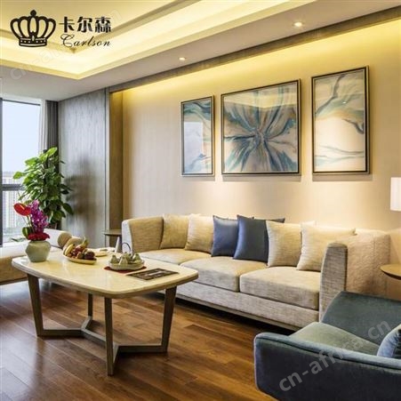 卡尔森苏州酒店宾馆家具木饰面定制生产厂家 专业定制公寓民宿客房门床全套家具
