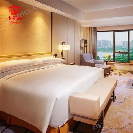 卡尔森苏州家具厂样板房商务酒店现代简约客房实木双人床宾馆标间全套工程家具批发定制