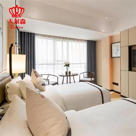 卡尔森苏州家具厂样板房双人床商务酒店现代简约宾馆客房全套床头柜工程家具批发定制
