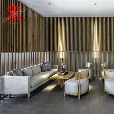 卡尔森苏州家具厂原木售楼处部大厅接待桌椅酒店茶楼餐厅实木桌椅组合定制