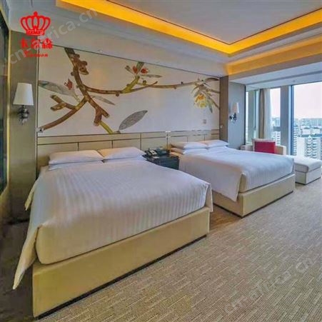 卡尔森苏州家具厂样板房商务酒店现代简约客房实木双人床宾馆标间全套工程家具定制批发