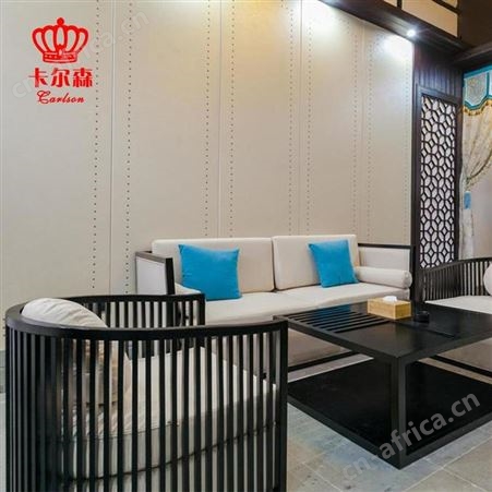 卡尔森苏州家具厂新中式架子床禅意民宿白蜡木双人床酒店民宿会所卧室家具定制