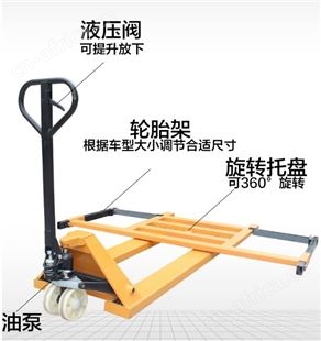 旺业机电-云南汽车移车拖车器移位器手动液压小区物业万向轮挪车架清障工具4吨1.8+液压式