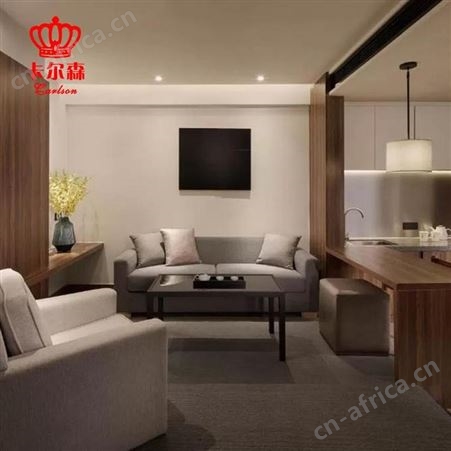 卡尔森苏州家具厂样板房轻奢酒店客房套房家具宾馆标间双人床床头柜电视柜全套工程批发定制