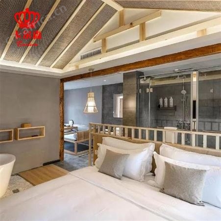 卡尔森苏州家具厂样板房轻奢酒店客房现代套房家具宾馆双人床标间床头柜电视柜全套工程批发定制