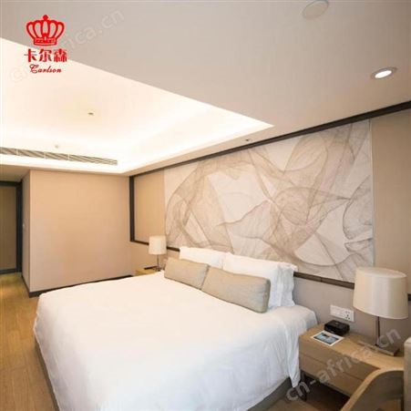 卡尔森酒店家具 现代简约风休闲商务酒店实木双人床家具定制 苏州家具厂批发直供