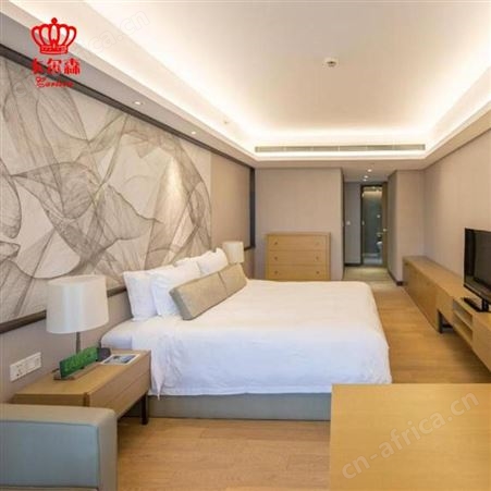 卡尔森酒店家具 现代简约风休闲商务酒店实木双人床家具定制 苏州家具厂批发直供