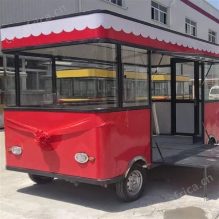 无动力牵引车小吃车 快餐移动餐车 摆摊四轮手推餐车 多功能早餐车 电动流动手推餐车