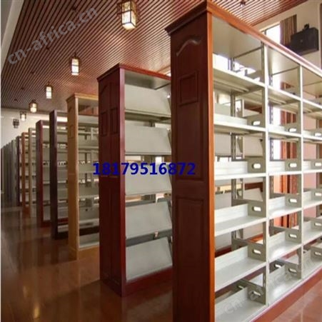 图书馆学校书架科室教室阅览室书架柜可拆装定制钢木护板单双面六层书柜