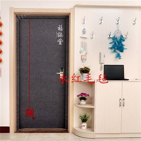 北欧毛毡门贴纸自粘创意装饰墙贴防盗门入户门旧木门翻新隔音材料