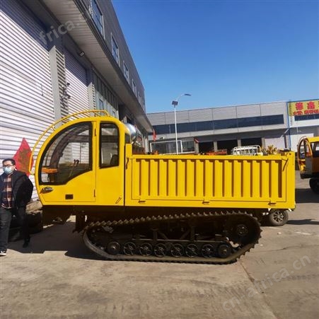 3吨建筑工程爬山车 多地形自走式履带运输车 全新手推式拉运车