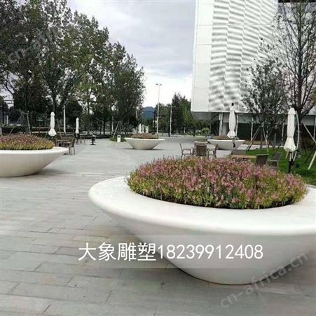 橙色玻璃钢种植池定做鹅卵石花盆坐凳生产耐腐蚀干净整洁