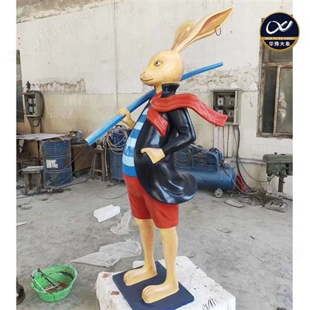 玻璃钢卡通兔子雕塑定做 小鹿动物透光造型小品设计