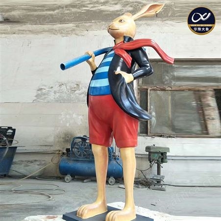玻璃钢卡通兔子雕塑定做 小鹿动物透光造型小品设计